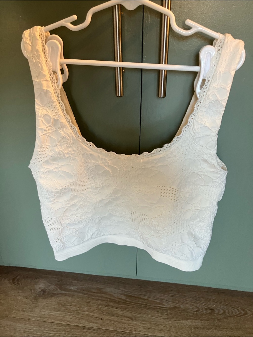 Altar'd State White Floral Lace Bralette Tank